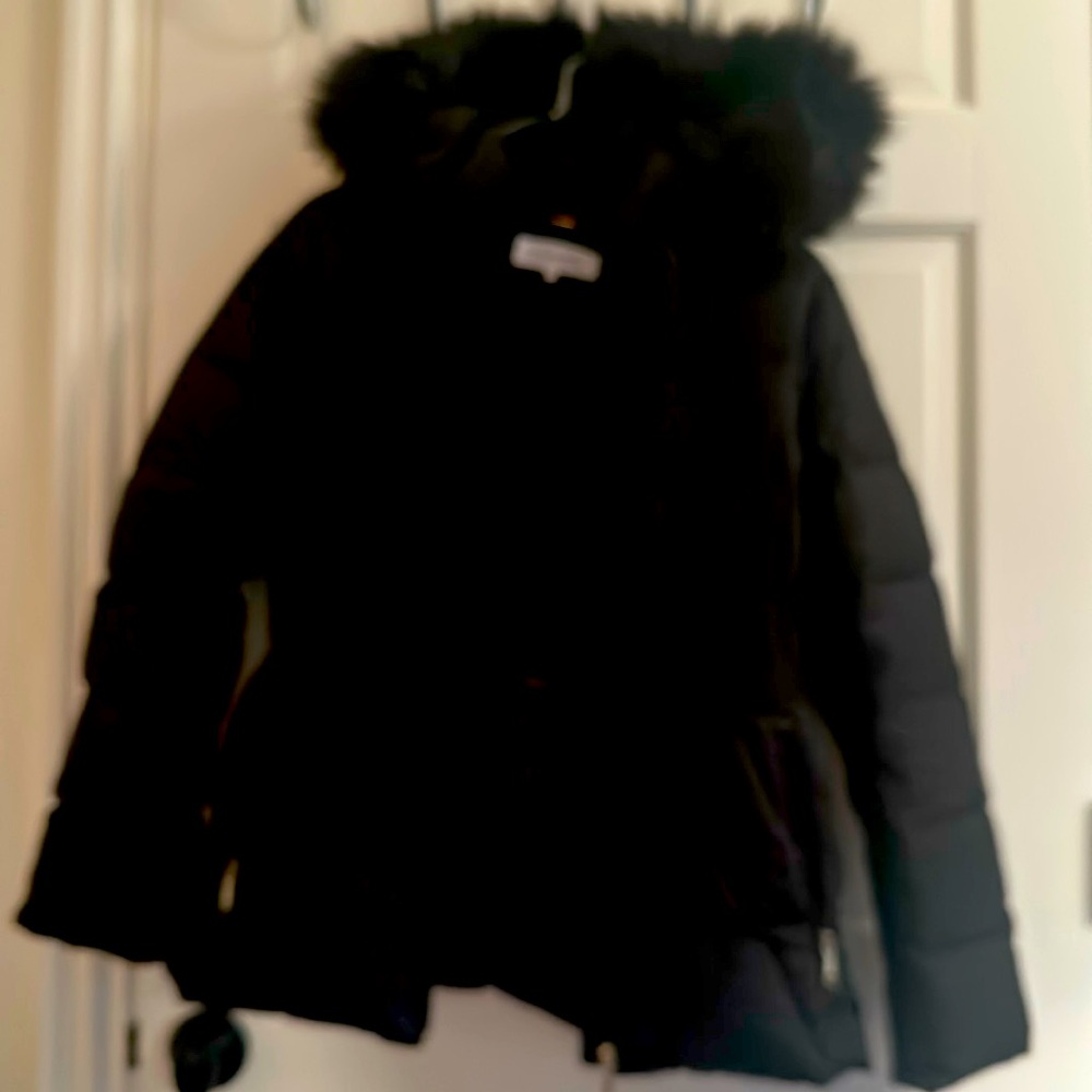Calvin Klein faux fur hooded puffer jacket